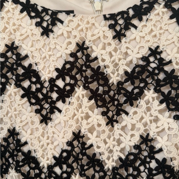 Talbot’s Women’s Black White Floral Lace Crochet Chevron Sheath Dress Career 8 - Picture 8 of 12